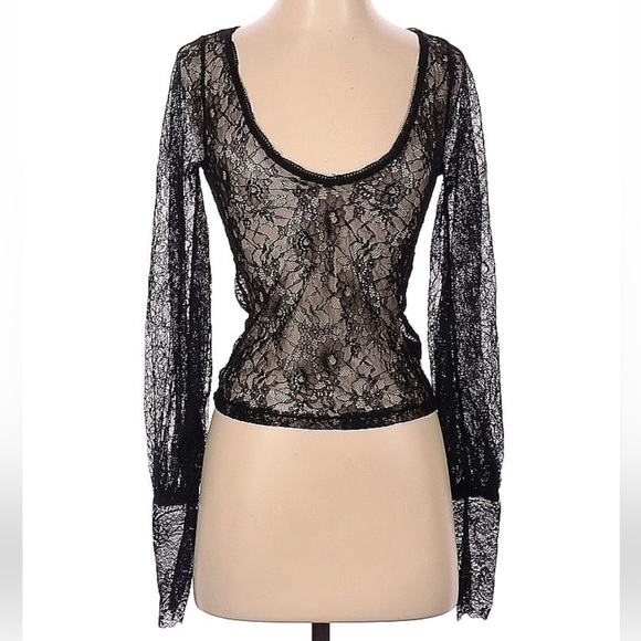 Dolls Kill Tops - NWOT Widow Midnight Hour Victorian Blouse Top Black Size Small